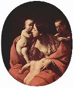 Guido Reni Caritas, Oval oil on canvas